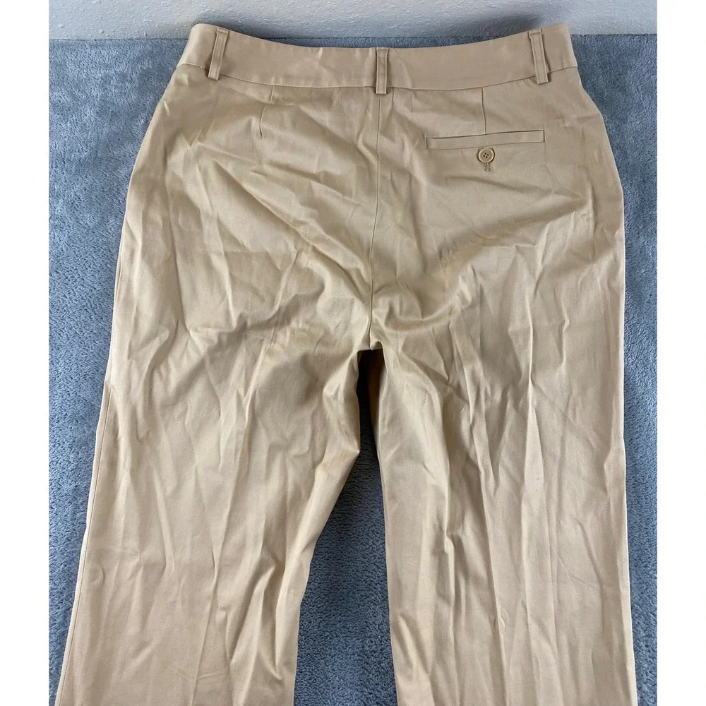 Anne Klein Womens Tan Stretch Dress Pants Khaki Bootcut Professional Trousers 10